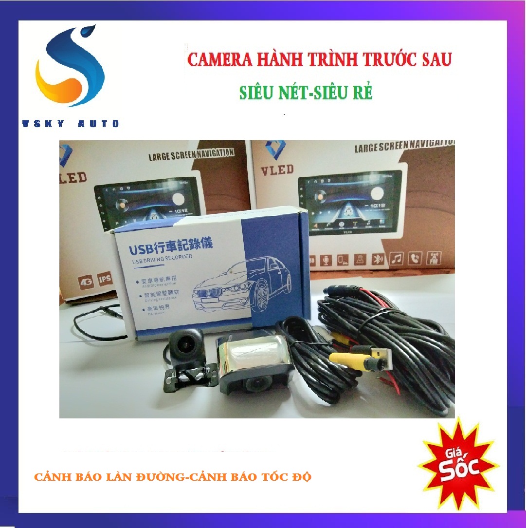 [HỖ TRỢ LẮP ĐẶT Ở HÀ NỘI] Camera hành trình trước sau, camera V9 S400, camera tích hợp màn hình android, cảnh báo làn đường, cảnh báo tốc độ, hình ảnh sắc nét full HD, camera trước sau chất lượng cao, hình ảnh đẹp