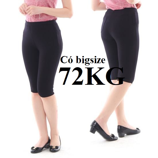 QUẦN LEGGING LỬNG 4 TÚI có Bigsize Big Size 72KG Chất Thun Dày cao cấp Co Giãn Tốt