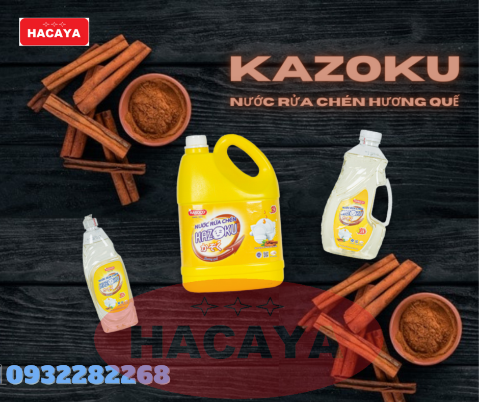 Nước rửa chén Kazoku かぞく 4kg hương quế hasoco