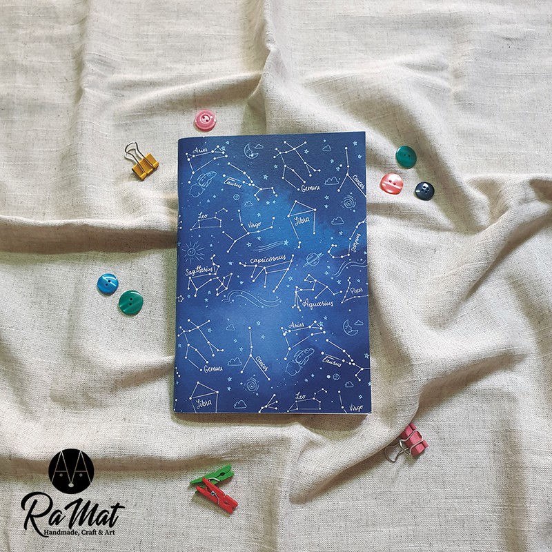 [HCM]Sổ Tay Gáy Ghim Hình Chòm Sao Size A5 A6