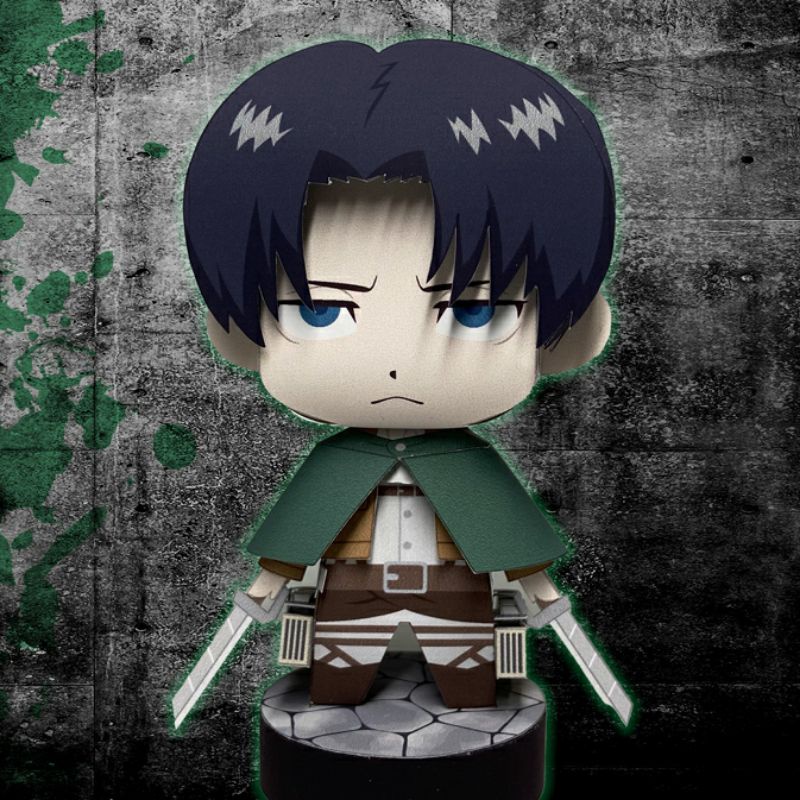 Mô hình giấy anime  (ATTACK ON TITAN) chibi Levi Ackerman