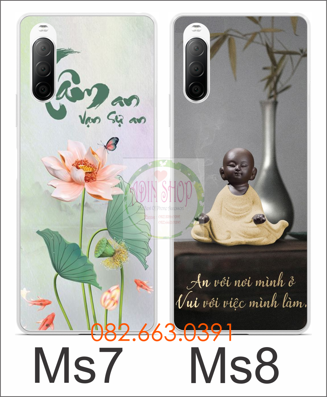 [HCM]Ốp lưng Sony Xperia 10 ii dẻo in hình thư pháp