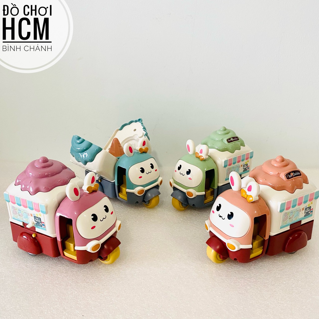 Đồ chơi trẻ em xe bán kem di động hình thỏ dễ thương