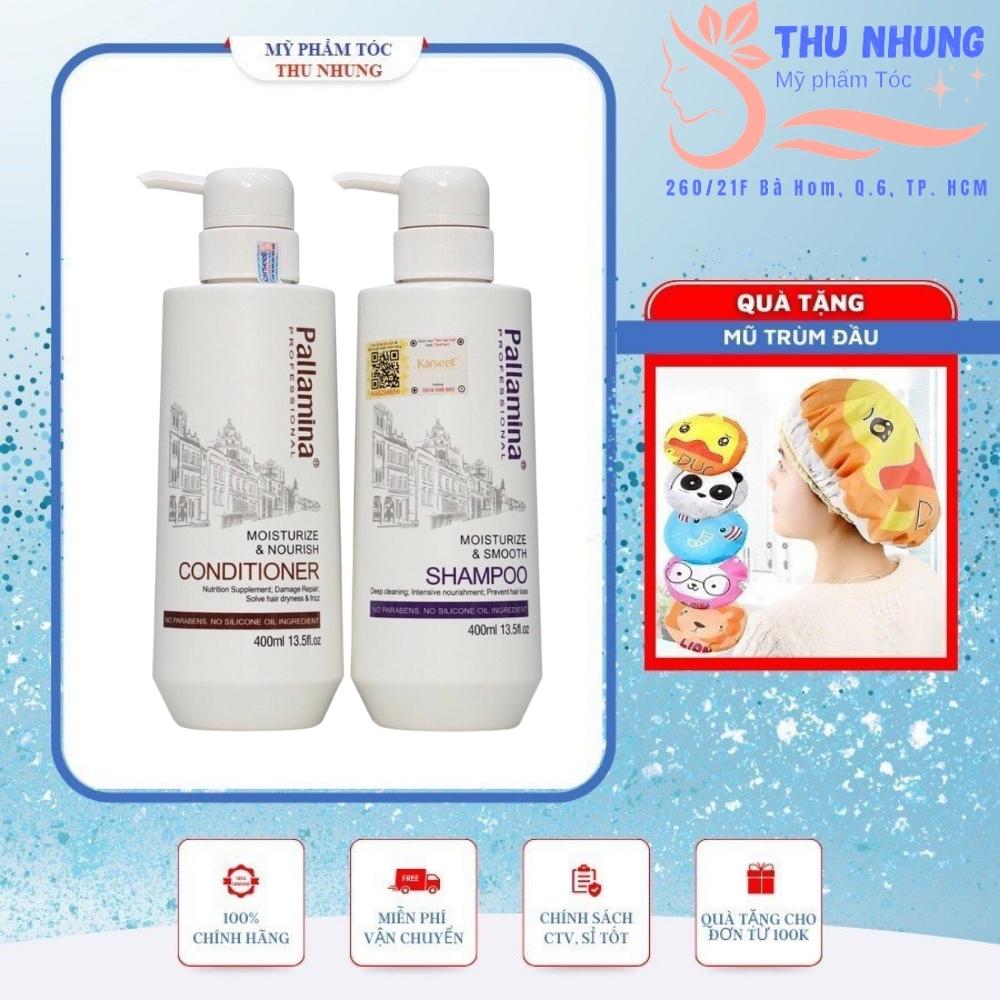 [+Tặng mũ trùm][HCM]DẦU GỘI XẢ PALLAMINA COLLAGEN KERATIN COMPLEX SIÊU MỀM MƯỢT 400ML