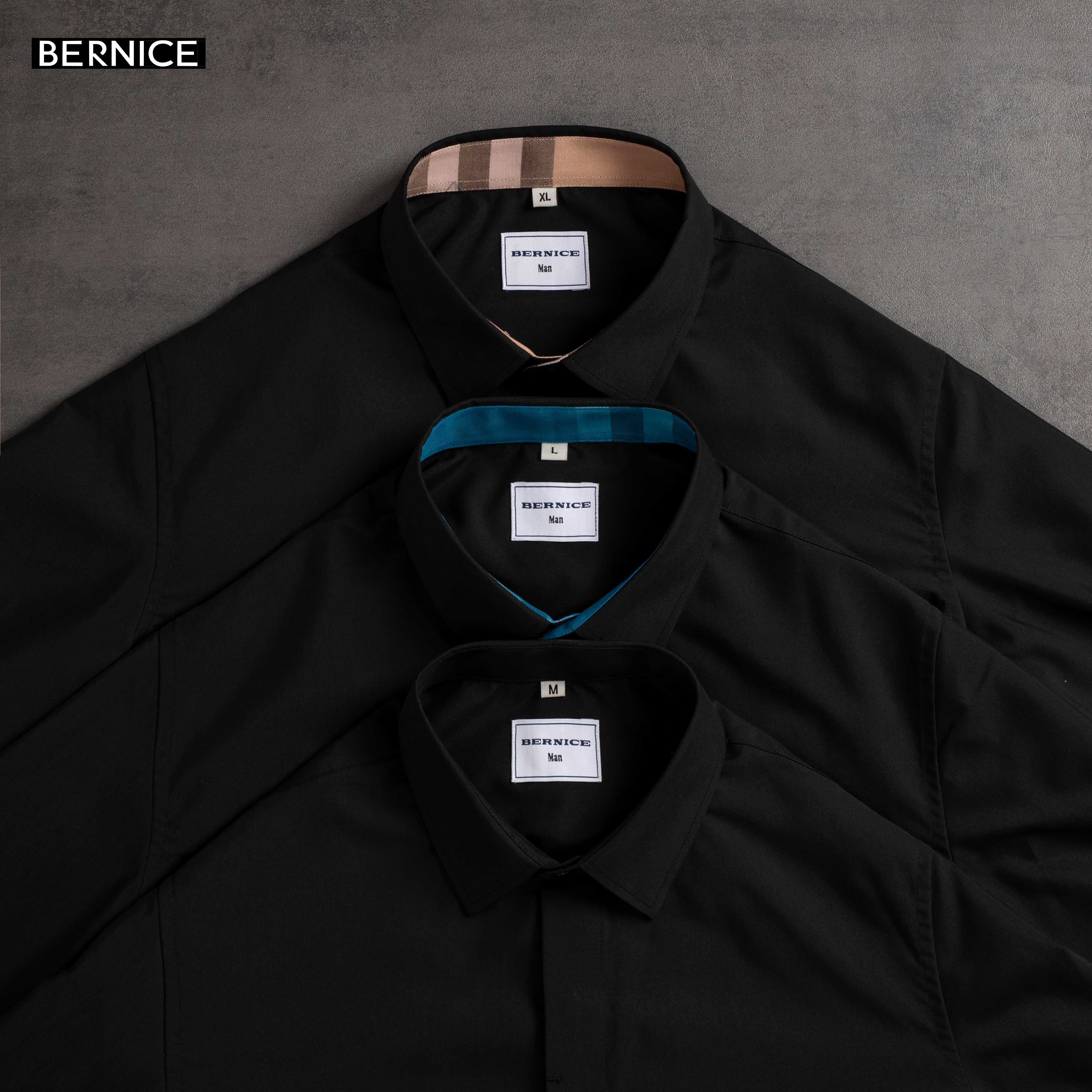 [Xuất khẩu] Áo sơ mi nam đen 2021 Bernice Man - CAO CẤP - KHÔNG NHĂN - KHÔNG BÁM BỤI - Sơ Mi Đen