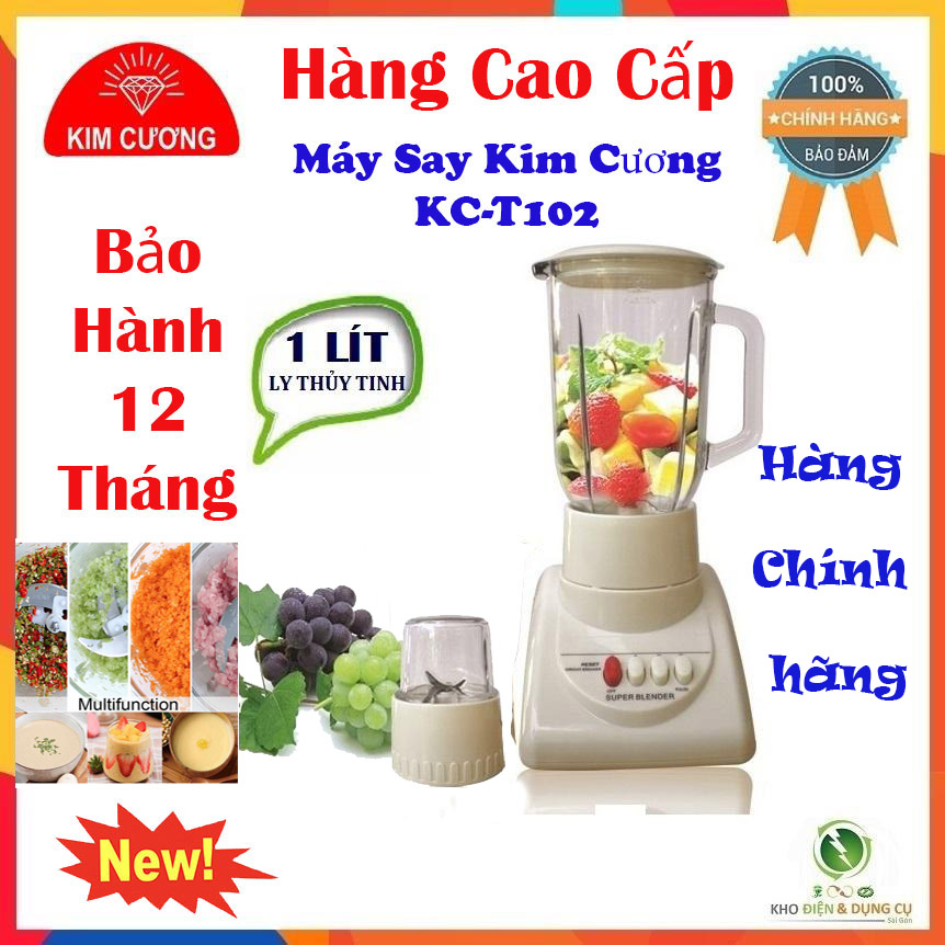 Máy xay sinh tố Kim Cương KC – T102, Máy xay sinh tố để bàn cao cấp hoa quả - Máy xay đa năng xay thịt,đá - BH 12 tháng ( 1 đổi 1 trong vòng 30 ngày)