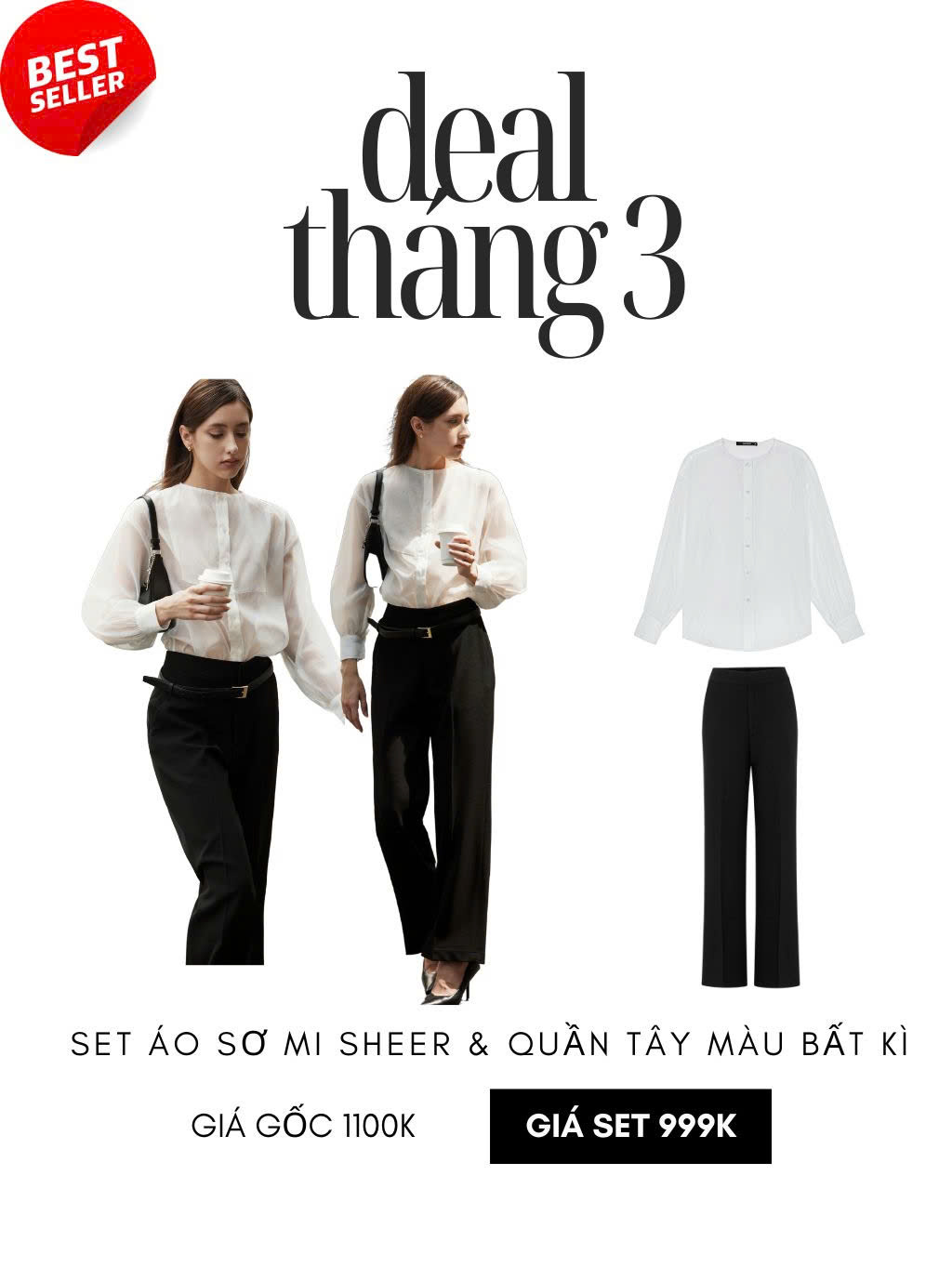 COCO SIN - Áo Sơ Mi Sheer Tay Phồng