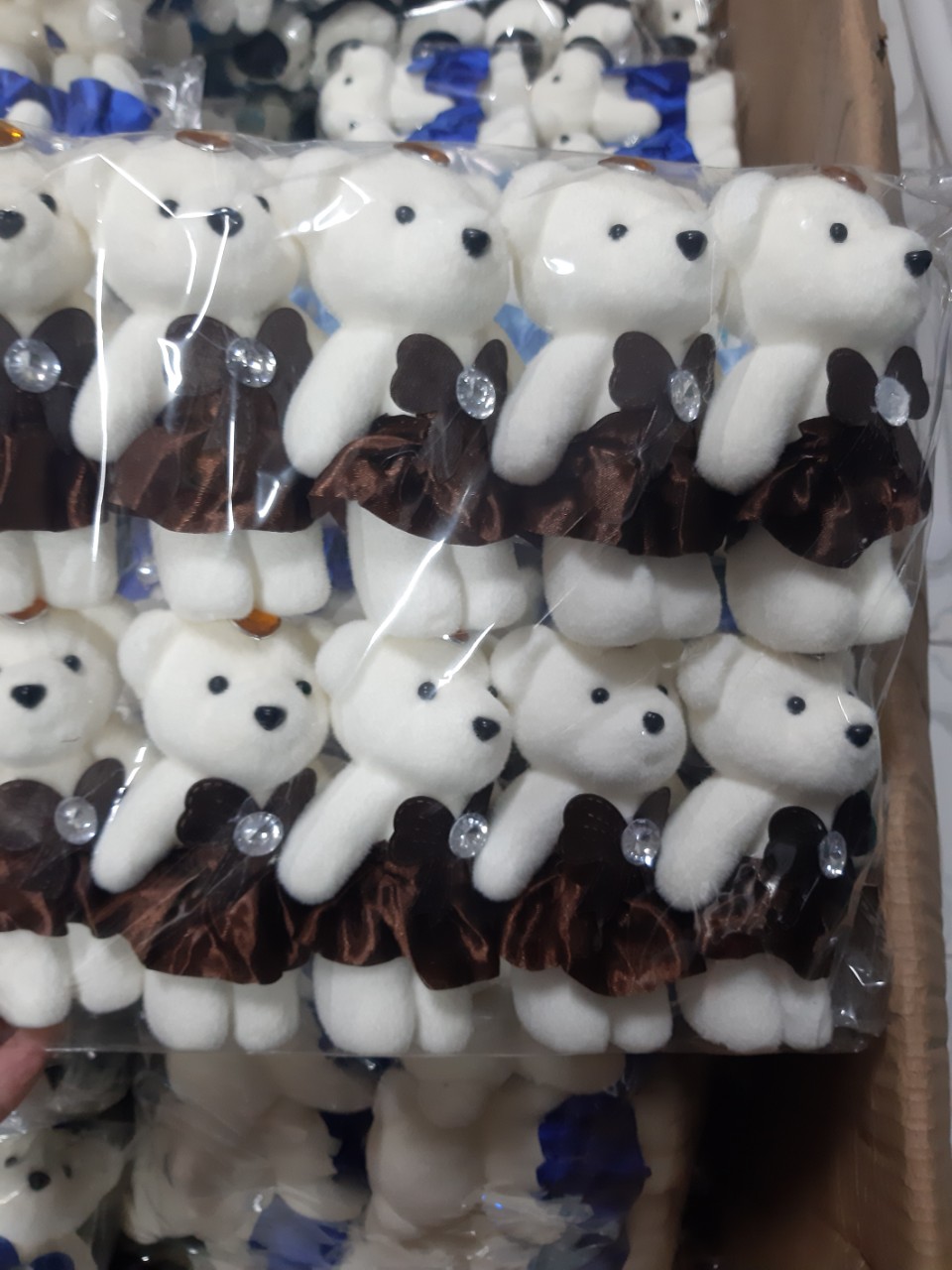 (Cao 12cm) Gấu bông gói hoa, gấu bông trang trí