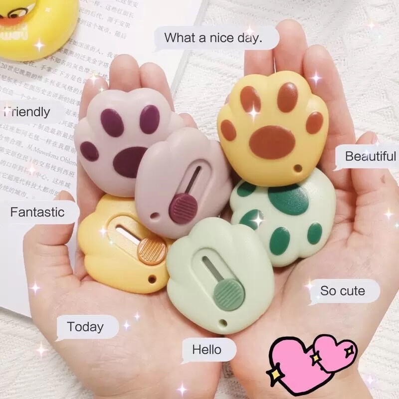 Dao rọc giấy hình bàn chân mèo cute