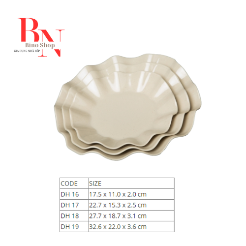 Dĩa Nhựa Melamine Cánh Hoa Màu Nâu