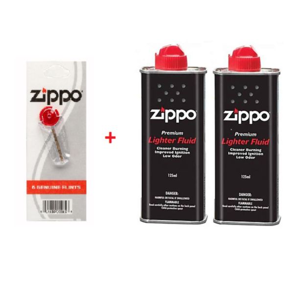 Combo 2 Xăng + 1 vỹ  đá Zippo Chính Hãng