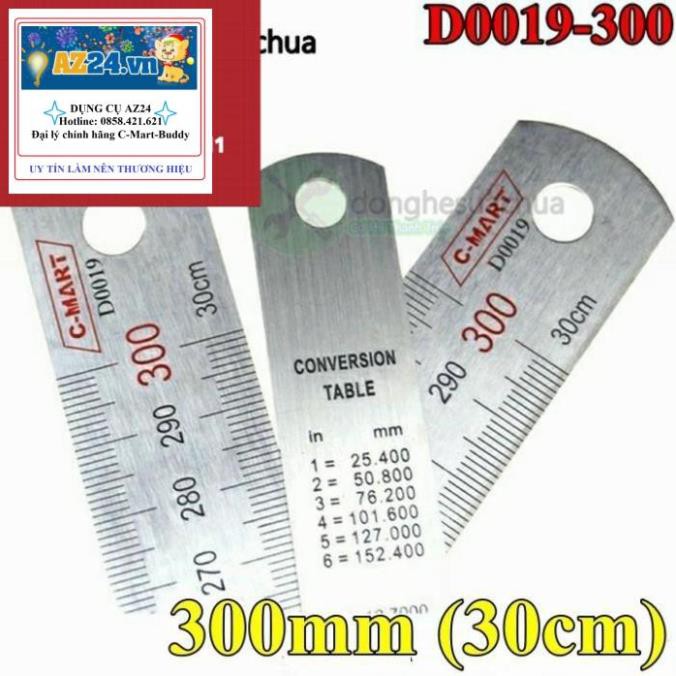 Thước lá C-Mart D0019-300 300mm (30cm) (Đài Loan)