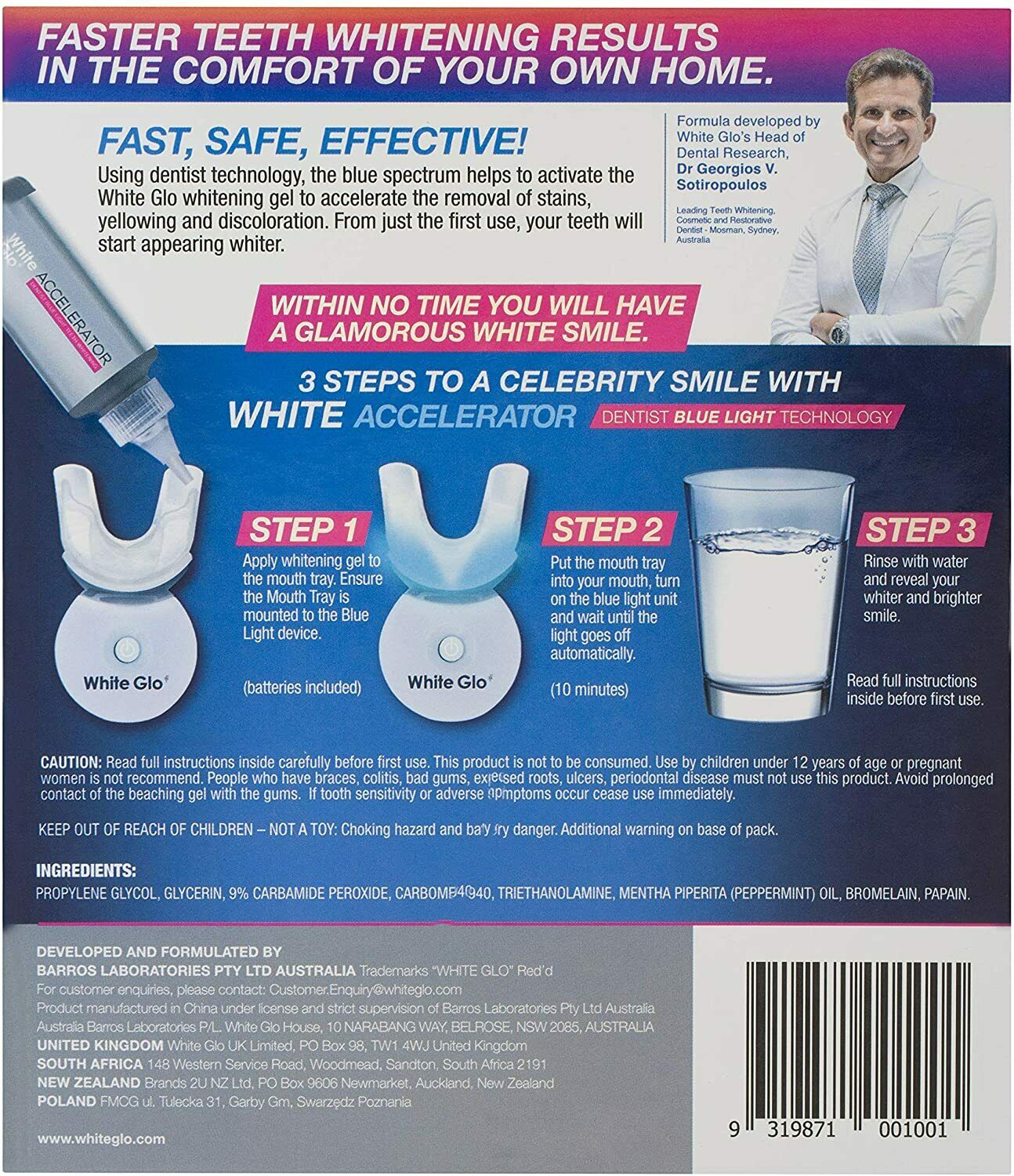 Máy Làm Trắng Răng tẩy trắng răng White Glo - Nhập Khẩu Úc
