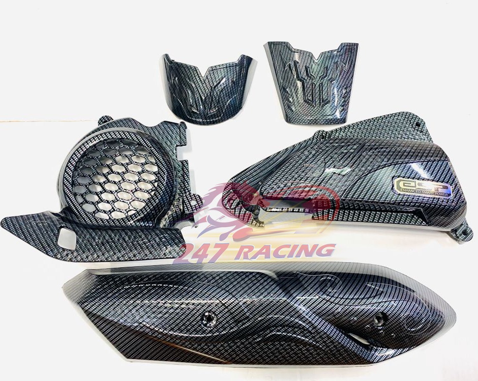 Combo 5 món CARBON gắn VISION 2021 pát pô+mỏ dè+quạt+pô e