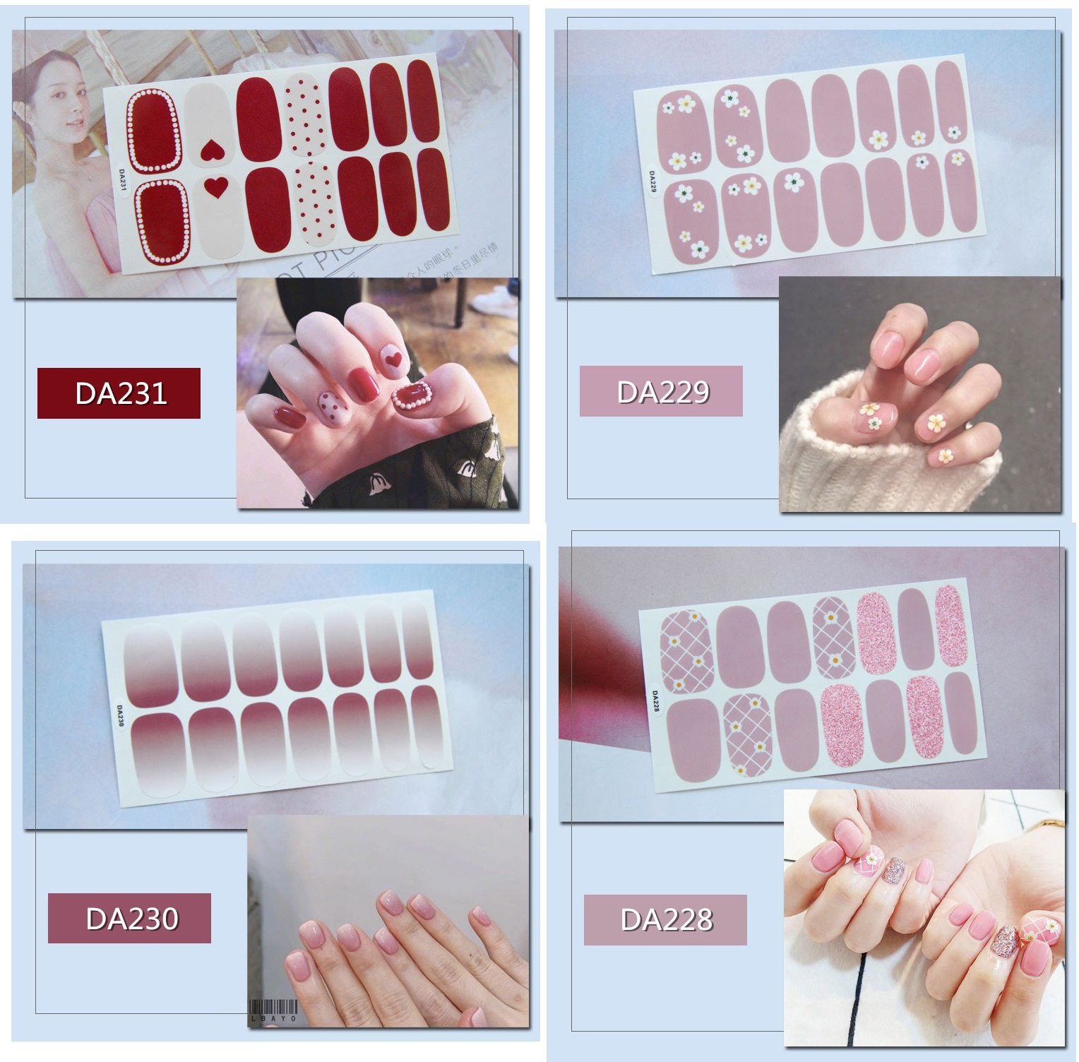 Bộ sticker dán móng tay trang trí 3D kháng nước bền chặt - P6
