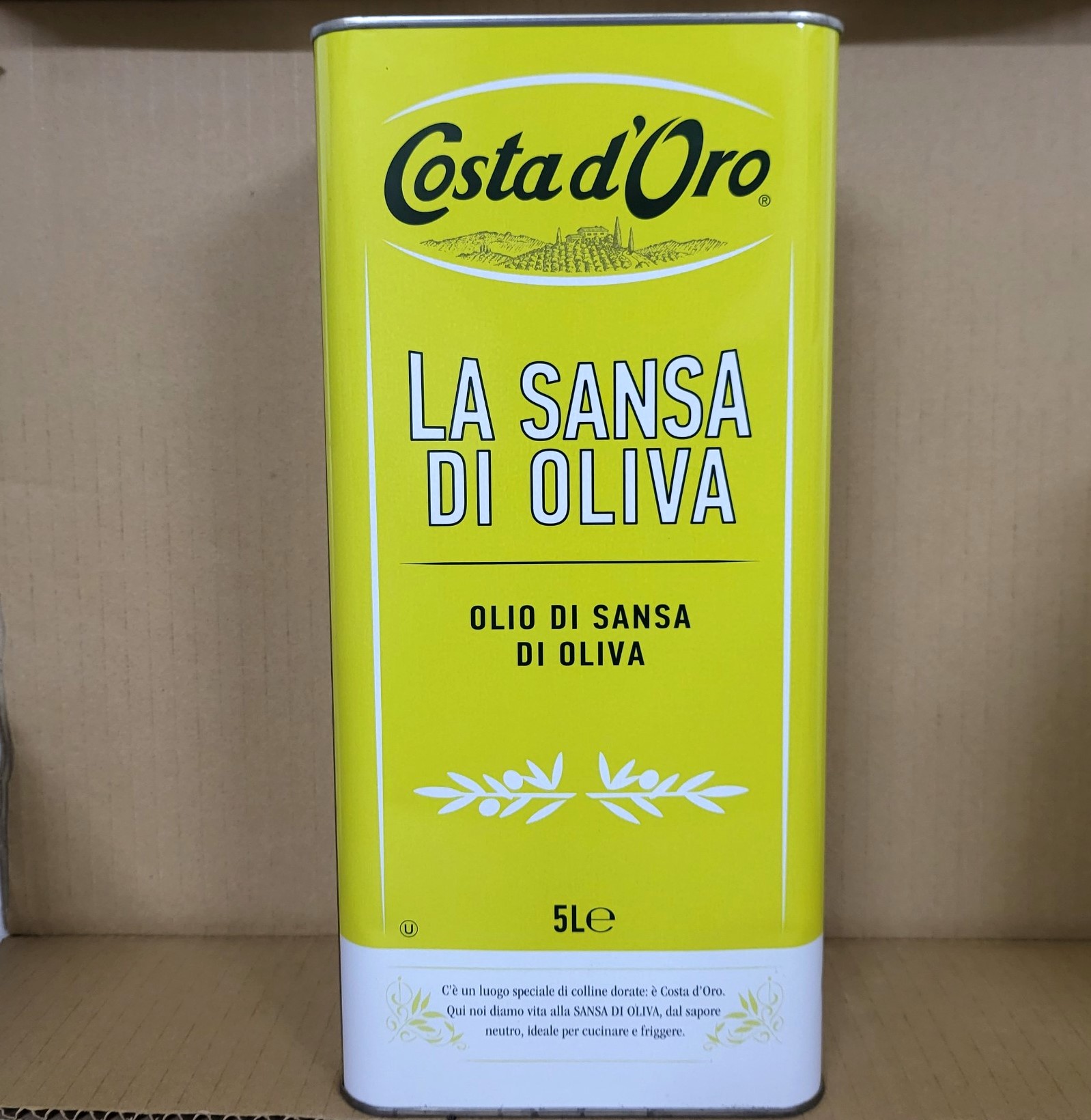 CAN POMACE LỚN 5 Lít DẦU Ô LIU TINH CHẾ Italia COSTA D ORO Pomace Olive Oil