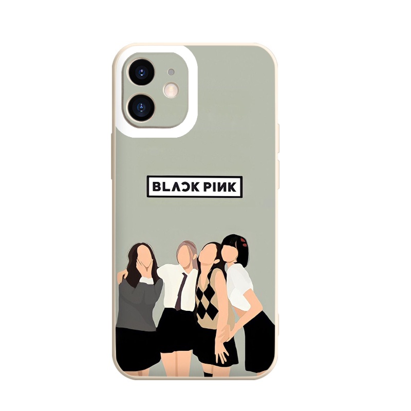 Ốp lưng iphone cạnh vuông kpop hình vẽ Blackpink cute dành cho ip ...