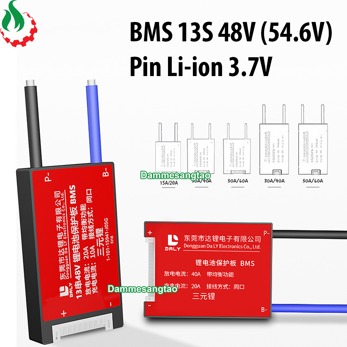 Mạch 13s 48v daly bảo vệ pin li-ion 3.7v