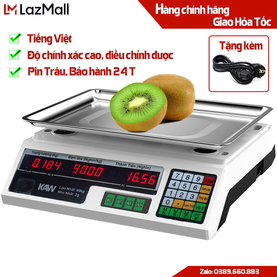 Cân điện tử tính tiền 40KG- giá bán cân điện tử, Hàng Chính Hãng - Bảo hành 1 đổi 1 nếu có lỗi, đổi trả miễn phí trong 7 Ngày