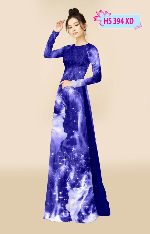 Vải áo dài cao cấp, hoạ tiết Galaxy - gấm lụa vân gỗ hoa hồng
