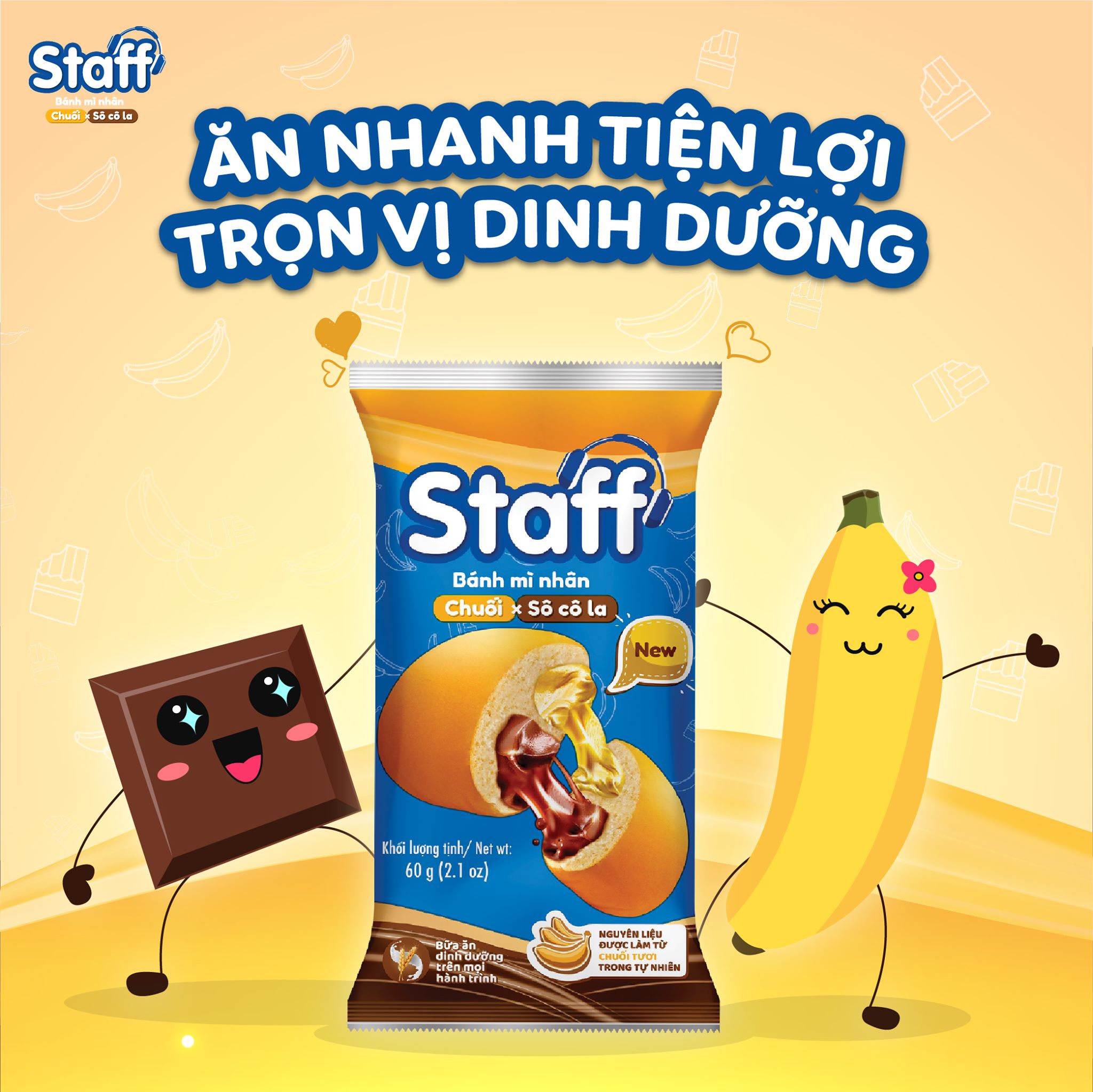 [DATE MỚI] COMBO 5 Bánh Mì Socola Chuối 60g