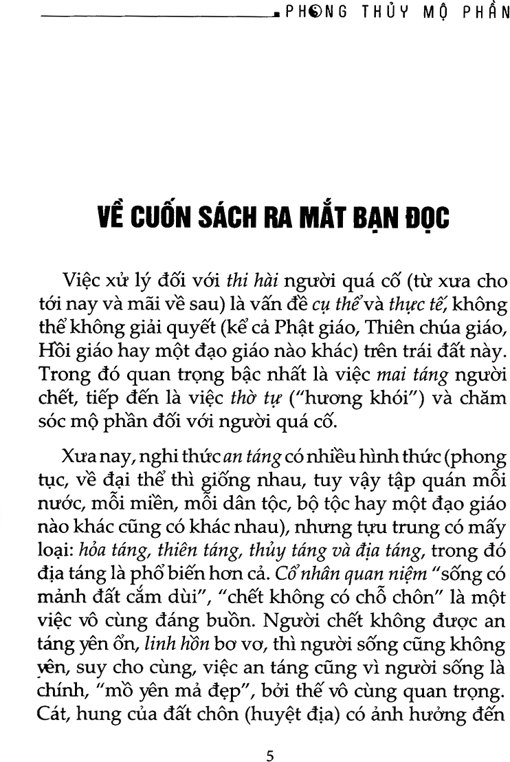 Sách Phong Thủy Mộ Phần