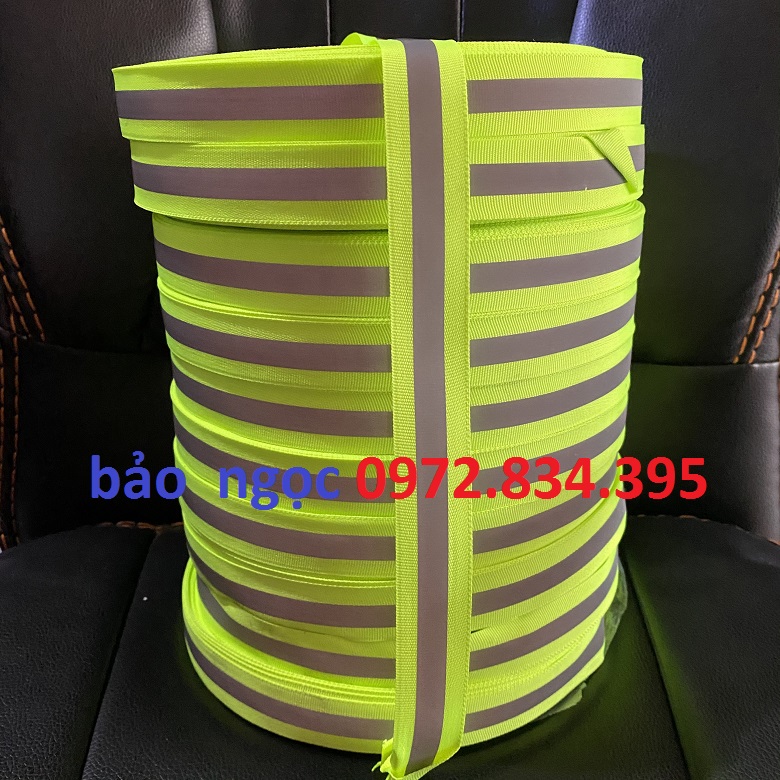 Dây phản quang vải bản 2.5cm ( dài 100 mét)