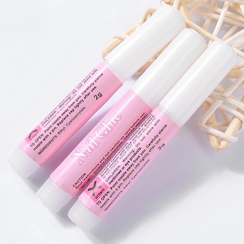 Set 10 tuýp keo dán móng, phụ kiện,dán nailbox