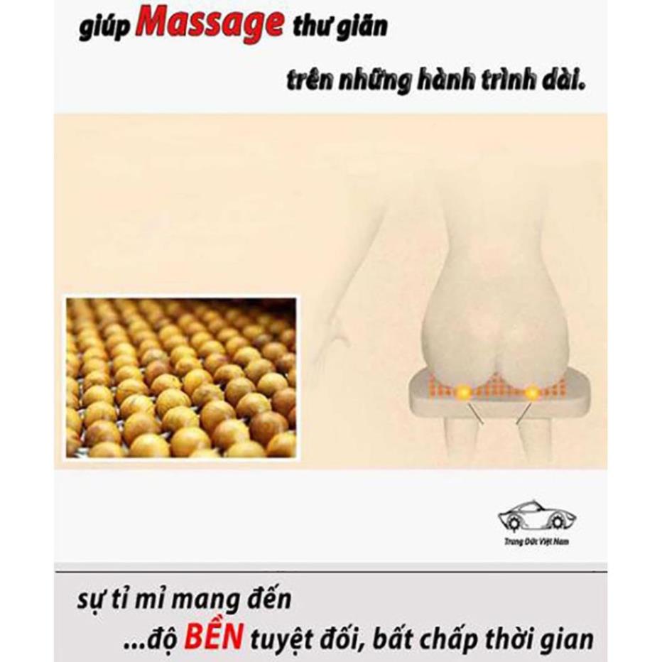 Lót ghế ô tô hạt gỗ đan hoa cao cấp