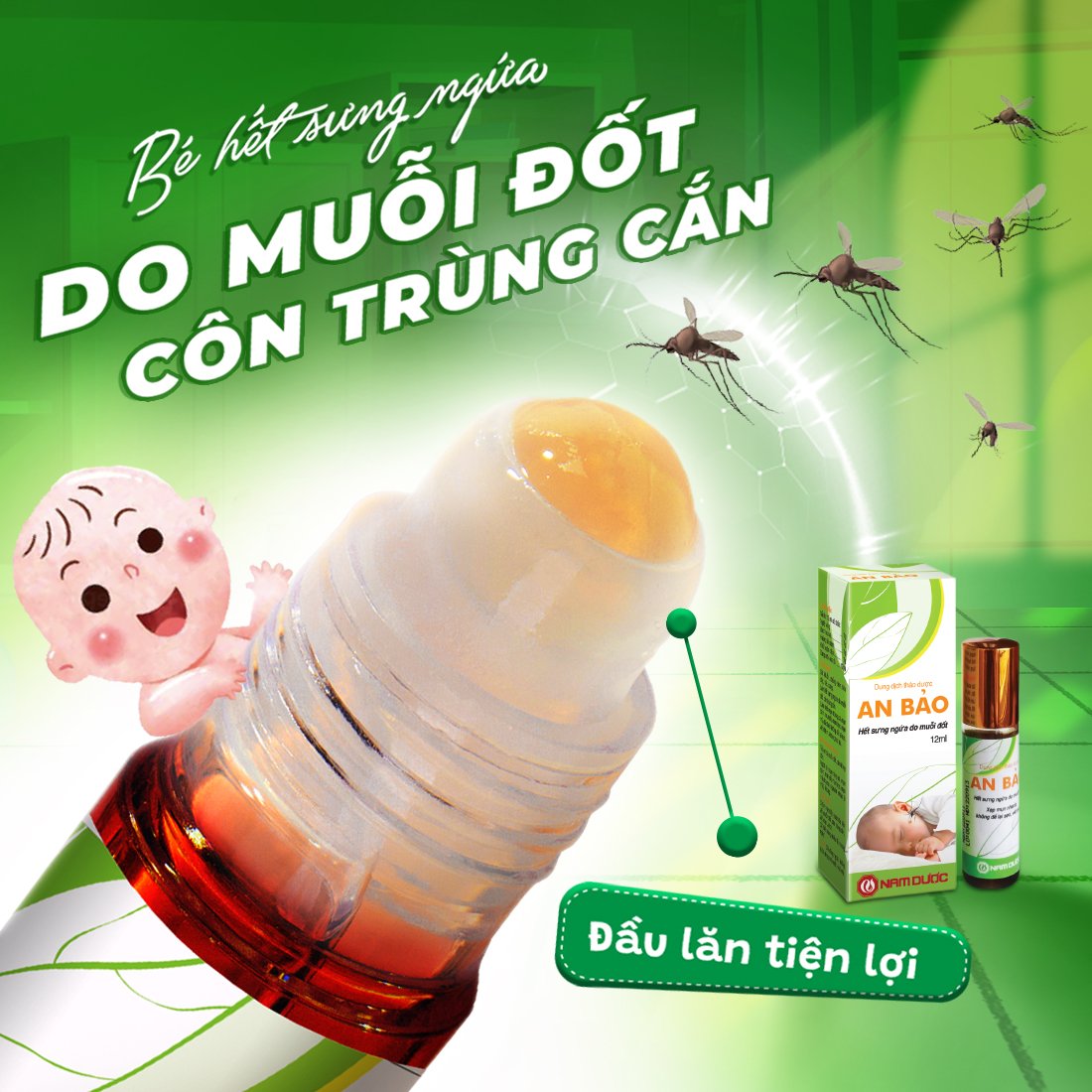 Dung dịch thảo dược bôi muỗi đốt AN BẢO (12ml)