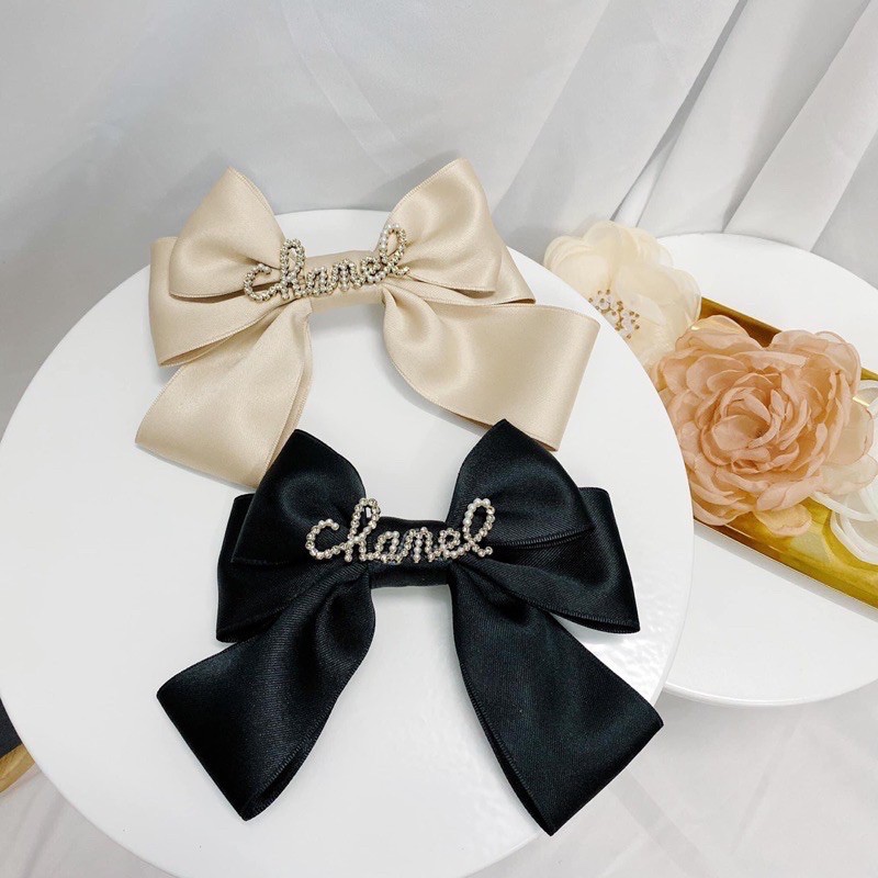 Nơ kẹp tóc chanel đá