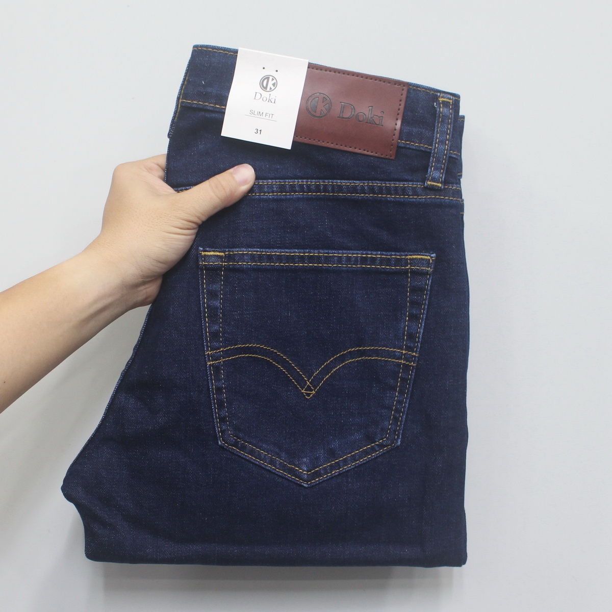 [Gift socks] men's jeans high-grade black pepper dx-02 (jeans for men designs đứng, hug light, tube 17-18 cm, high elastic fabric, breathable cool, made in Cambodia ) - Doki store