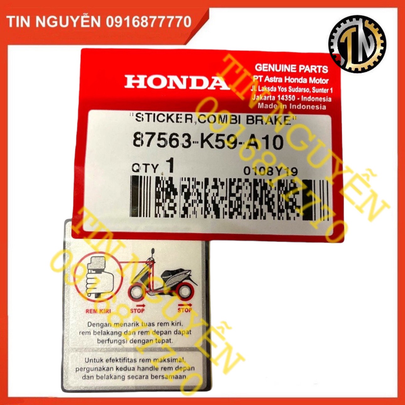 Tem Combi dán bợ cổ Vario Click hàng chính hãng Honda