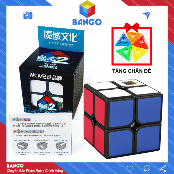 Rubik 2x2 Moyu Meilong Giá Rẻ Magic Cube Black Sticker Đồ Chơi Thông Minh Rubic BANGO RD02