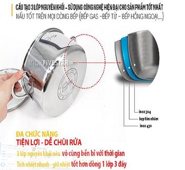 BỘ NỒI FIVESTAR (INOX 304) 3 LỚP
