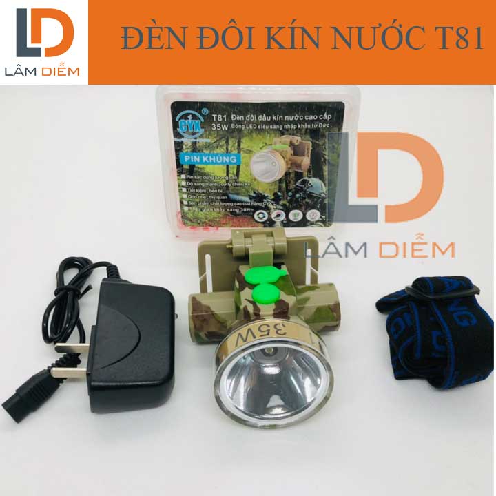 Đèn pin đội đầu siêu sáng Đèn pin sạc đội đầu siêu sáng kín nước hd 5200 - t81