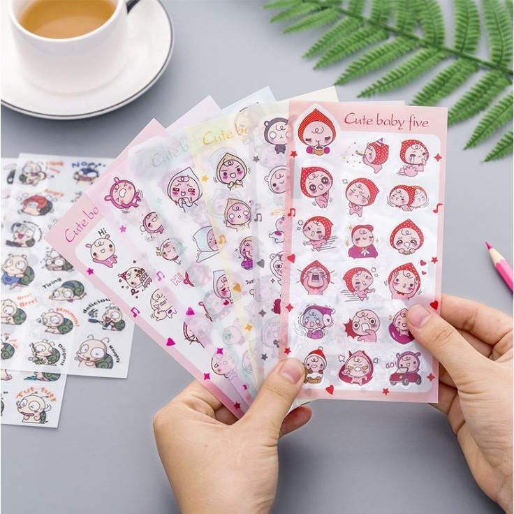 Bộ 6 Tấm Sticker Dán Sổ Lưu Niệm H100