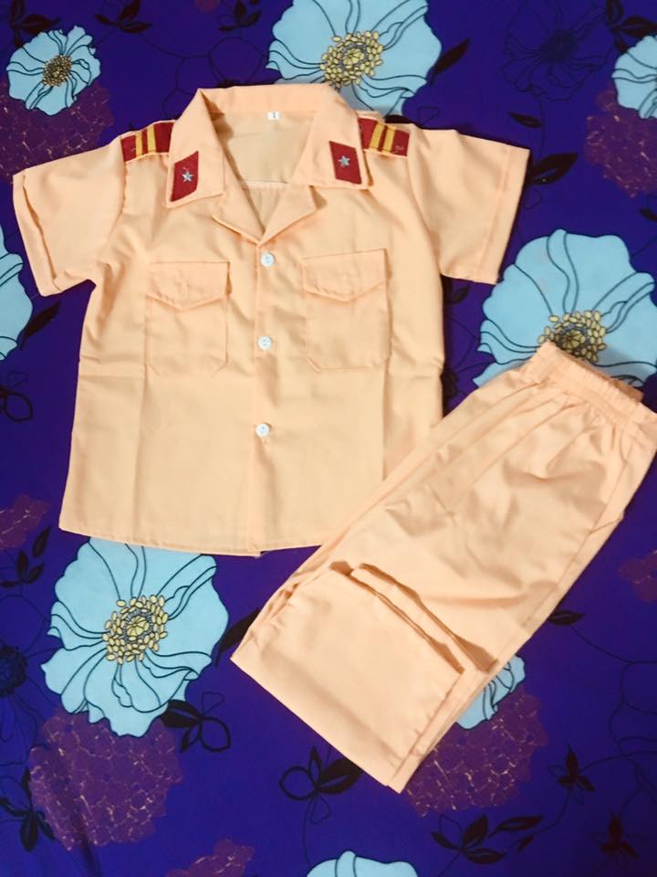 Bộ quần áo công an cho bé trai và bé gái