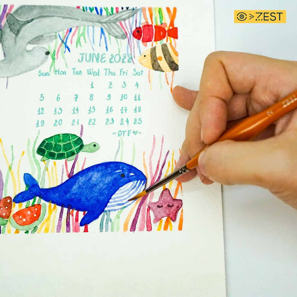 [Zest Corner] Cọ vẽ HAND đầu tròn thân vàng (ZBS2)