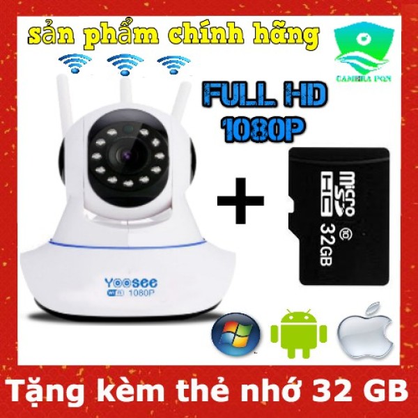 Camera Yoosee 3 râu 2.0 - Full HD 1080P kèm thẻ nhớ 32GB