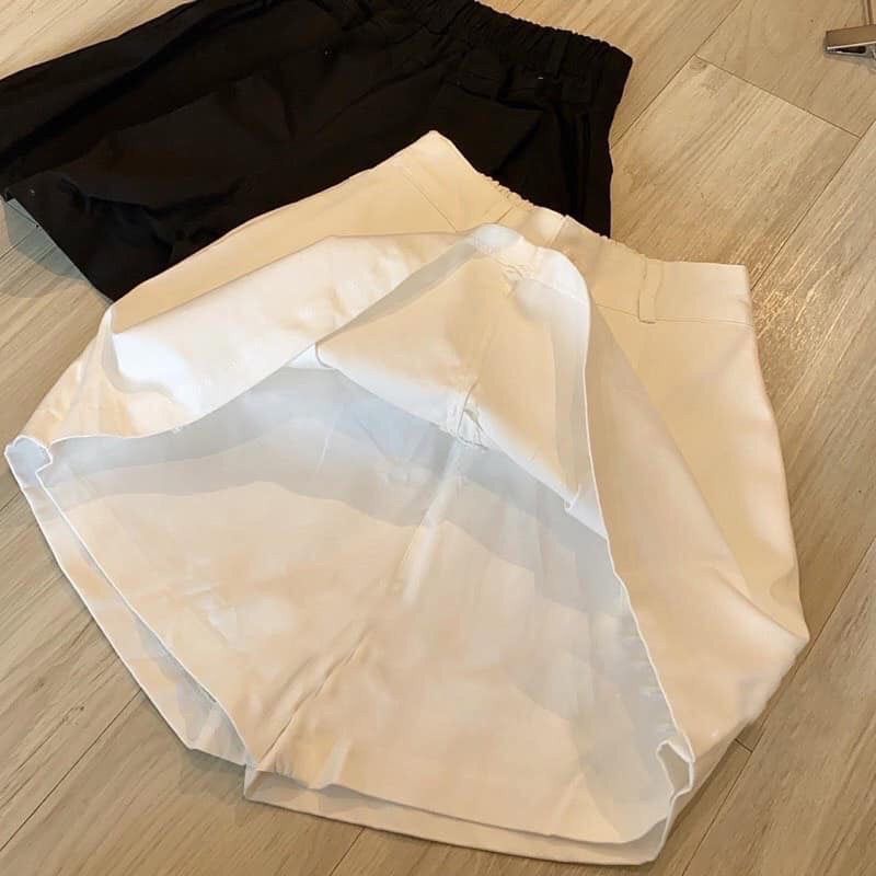 Quần short đùi kiểu quần váy cạp cao chất kaki