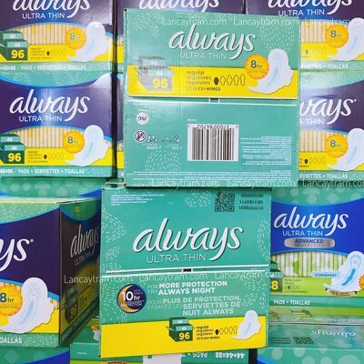 [HCM][HÀNG MỸ] BĂNG VỆ SINH BAN NGÀY SIÊU MỎNG ALWAYS ULTRA THIN REGULAR 8HR 96 MIẾNG
