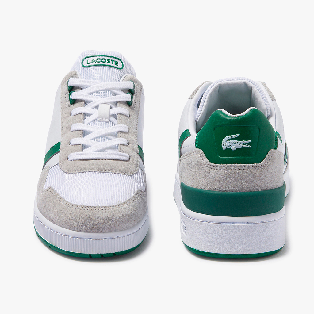 [FreeshipMAX] Giày Lacoste T-Clip Leather and Suede (Trắng/Xanh)