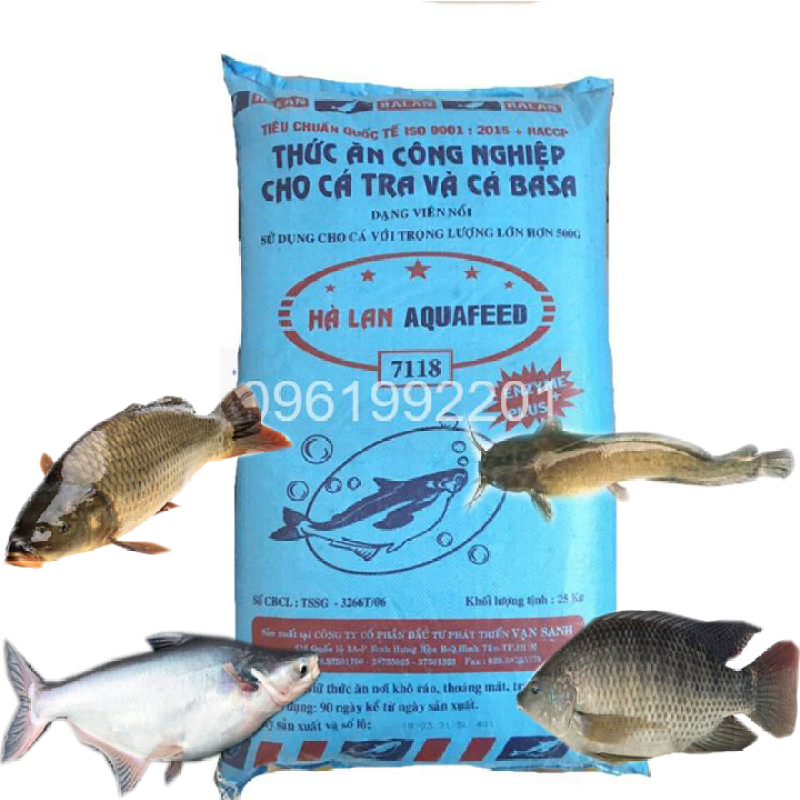 Thức ăn cá Hà lan 7118(1kg) 18% đạm cho cá ăn hoặc dùng câu cá-1KG cám cá 7118-mồi cám câu cá