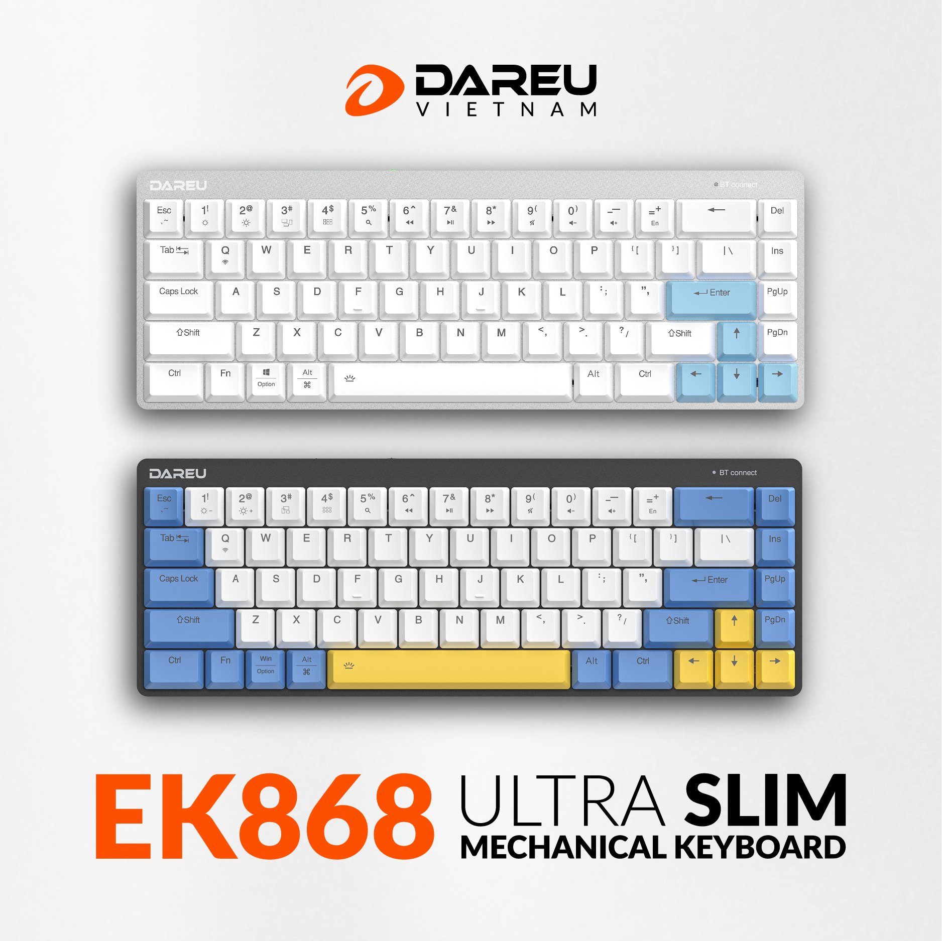 Bàn phím cơ không dây DAREU EK868 - 68KEY (SLIM, D-KAILH switch)