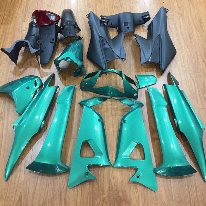 [TẶNG TEM] Dàn áo xe  Wave RS , Wave S100 , Wave Alpha đời mới , nhựa ABS nguyên sinh cao cấp màu XANH HEINEKEN - có TẶNG THÊM BỘ TEM xịn