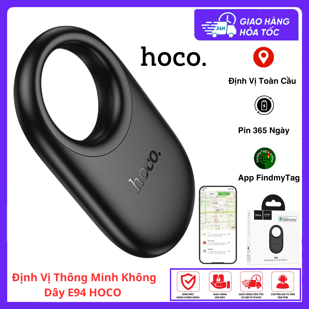 Thiết Bị Định Vị GPS Hoco E94 Chính Hãng Theo Dõi Oto, Xe Máy, Tìm Chìa Khóa, Đồ Vật, Ví, Thú Nuôi, Kết Nối Qua App