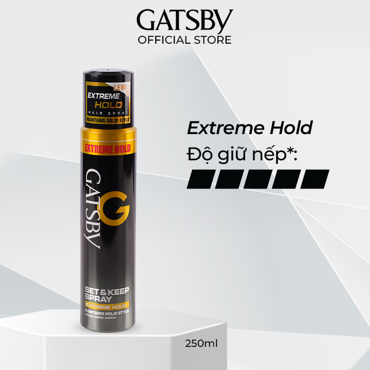 Gôm Xịt Tạo Kiểu Tóc GATSBY SET & KEEP SPRAY EXTREME HOLD 250ml