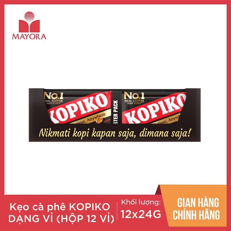 KẸO CÀ PHÊ KOPIKO DẠNG VỈ (HỘP 12 VỈ)