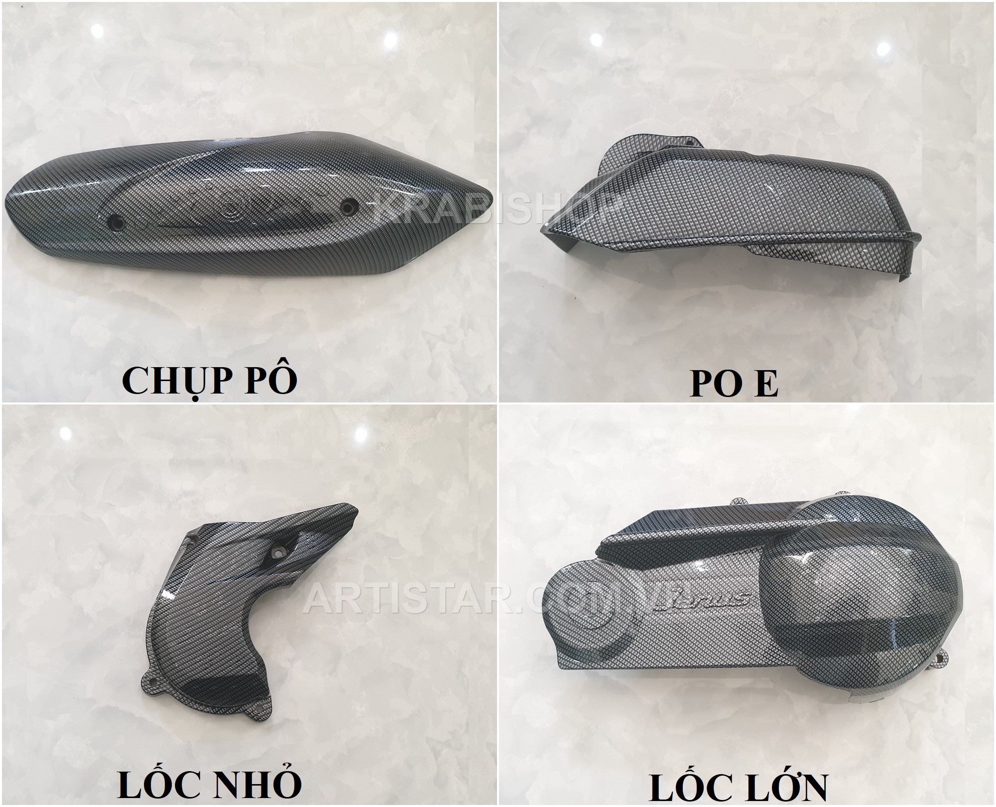Ốp trang trí xe Janus 2022-2024 carbon Artistar